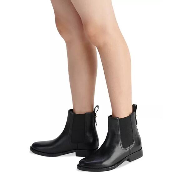 B53 Coach Maeve Sculpted C Leather Chelsea Booties 8.5 Urban Off Duty Model - Picture 1 of 10